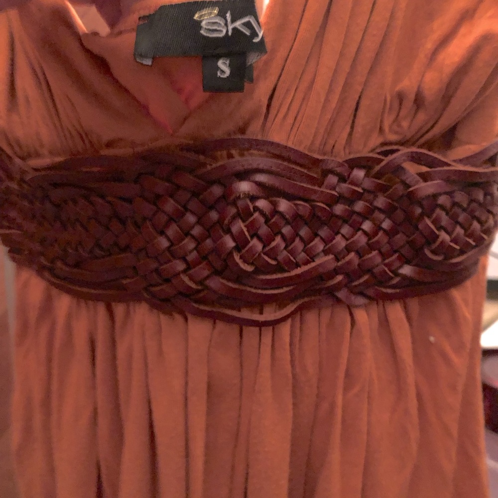 SKY HALTER TOP - BURNT ORANGE, Size Small. Worn once, pristine condition!